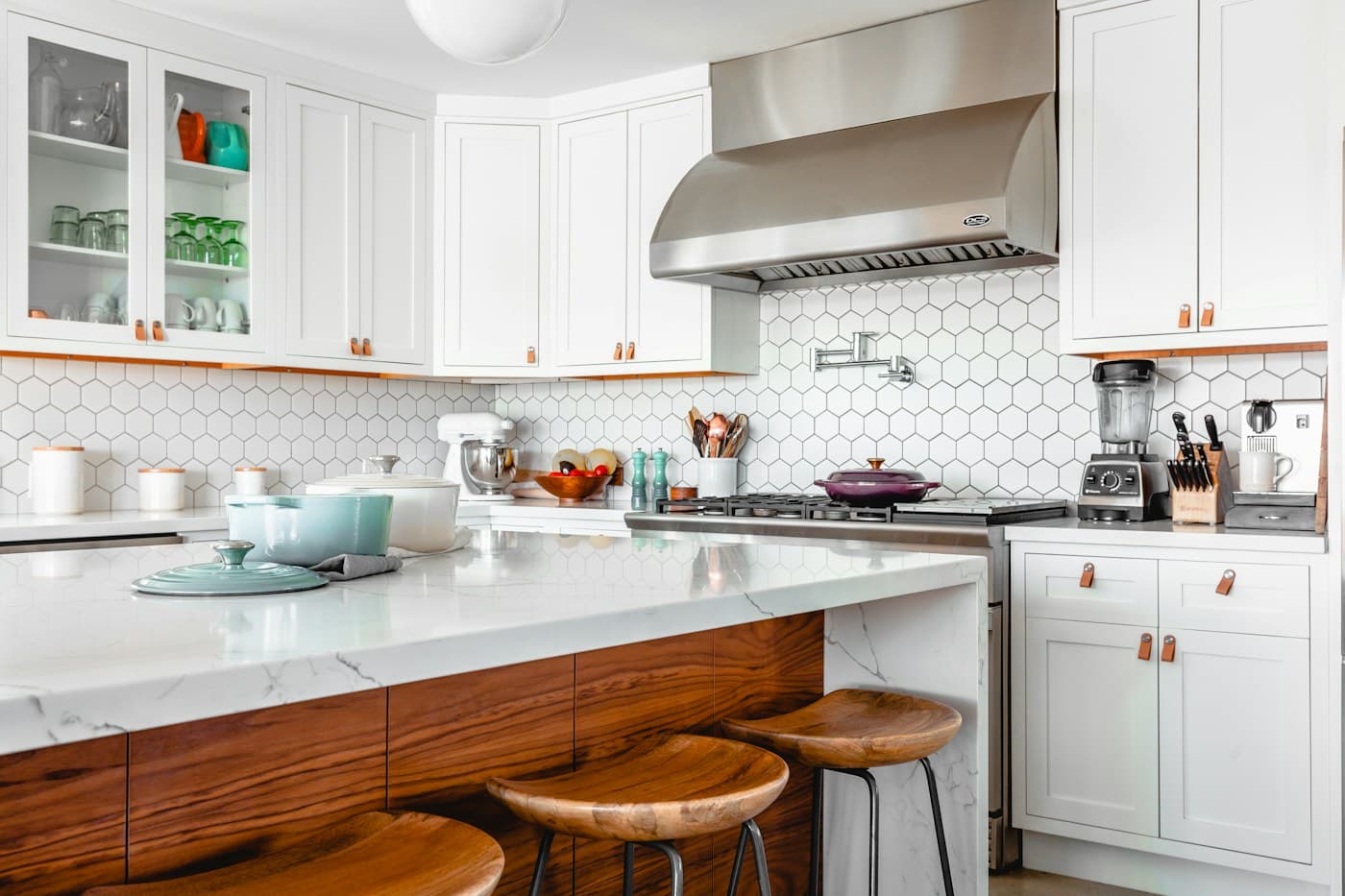 Bright contemporary kitchen with a generous island